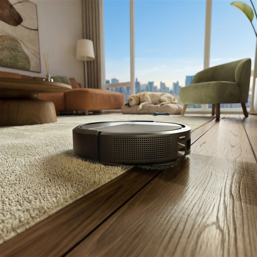 Vytieranie pomocou mopovacích podložiek robota Roomba Plus 515 Combo.