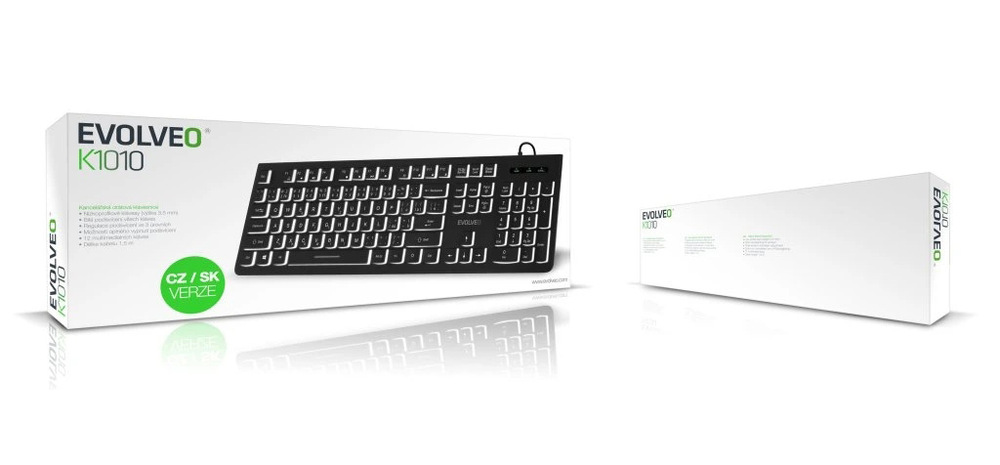 Klávesnica Evolveo K1010, CZ+SK čierna Evolveo K1010 SK/SK