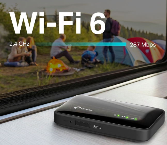 Router TP-Link M7005 4G LTE čierny Mobilný Wi-Fi router TP-Link M7005 4G LTE poskytujúci Wi-Fi pripojenie pri kempovaní a cestovaní