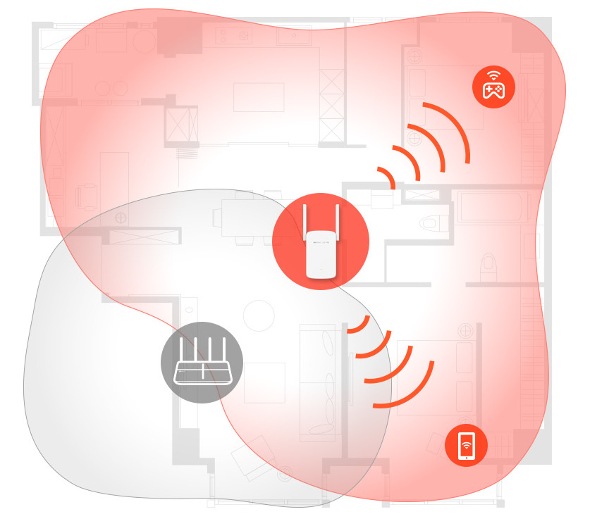 Wi-Fi extender Mercusys ME30, AC1200 biely