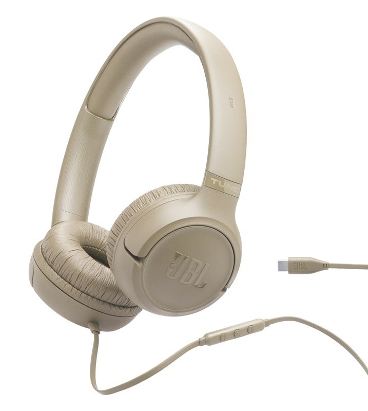 Slúchadlá JBL Tune 530, USB-C, béžová farba.