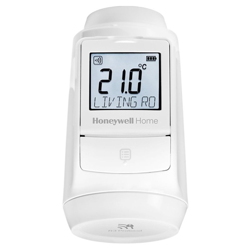 Bezdrôtová termohlavica Honeywell Home EvoHome EVO-TRV4 / 4x EVO-TRV biela Lesklé biele prevedenie bezdrôtovej termohlavice Honeywell Home EvoHome EVO-TRV4 / 4x EVO-TRV