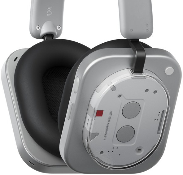 Detail slúchadiel Nothing Headphone (1) s technológiou adaptívneho potlačenia hluku