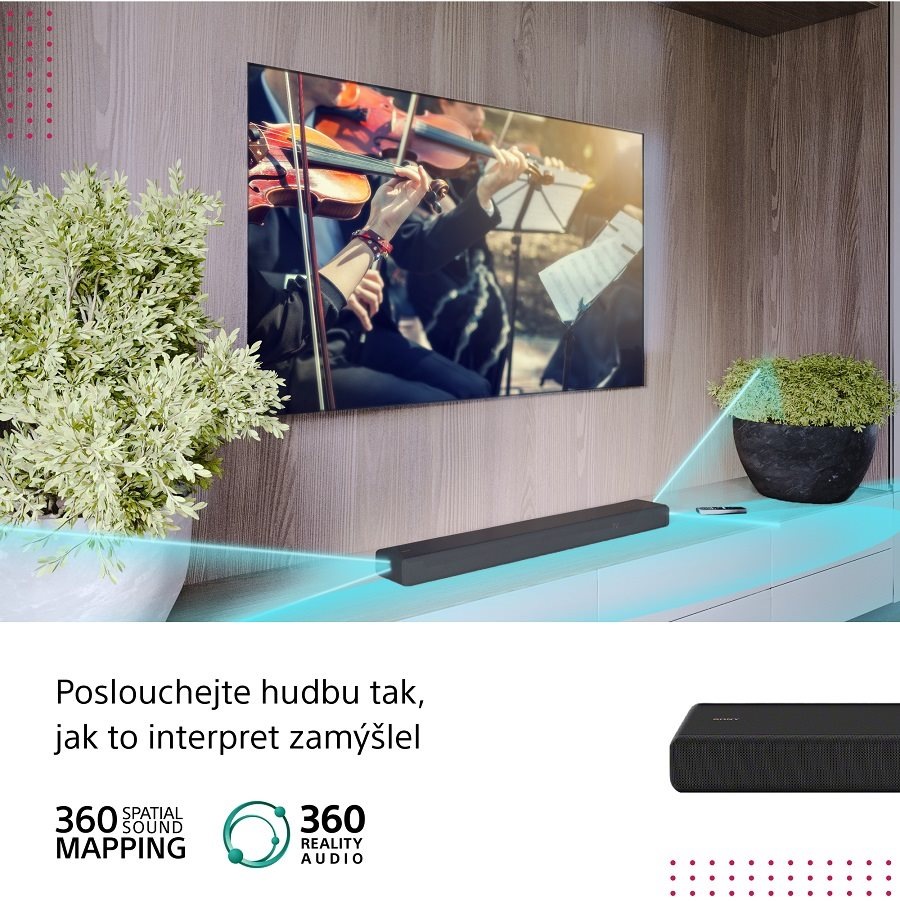 Soundbar Sony HT-A3000, priestorový zvuk