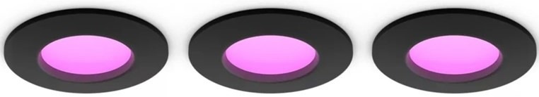 Vstavané svietidlo Philips Hue Slim downlight S (90mm), 3ks - čierne