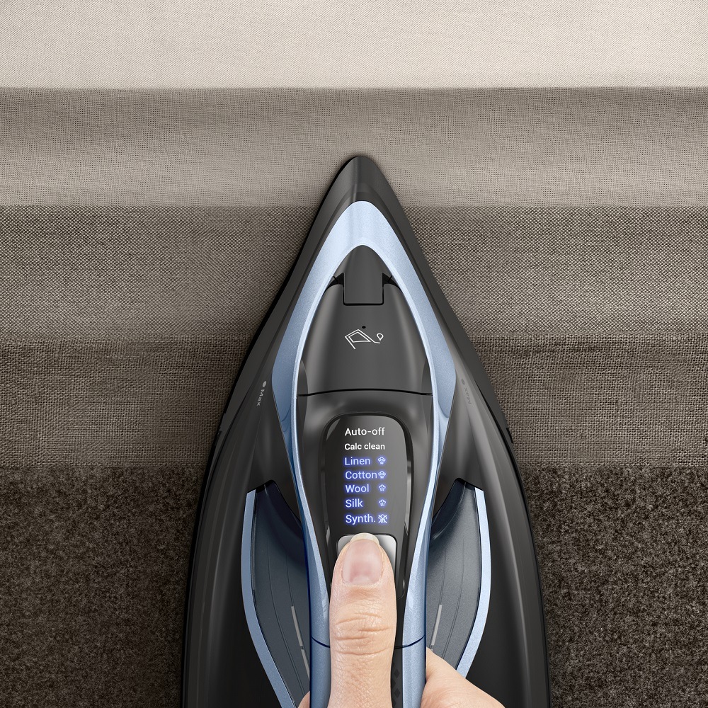 Žehlička Tefal Ultimate Power Pro FV9E53E0 čierna/modrá Žehlička Tefal FV9E53E0 Ultimate Power Pre žehliace niekoľko druhov tkaniny