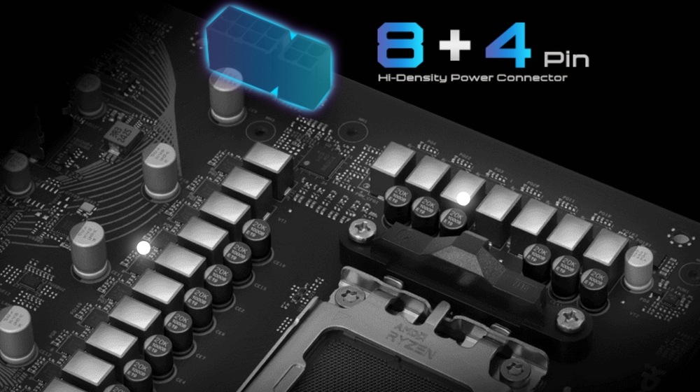 Základná doska ASRock B850 LiveMixer WiFi Hi-Density je napájací konektor s vysokou hustotou