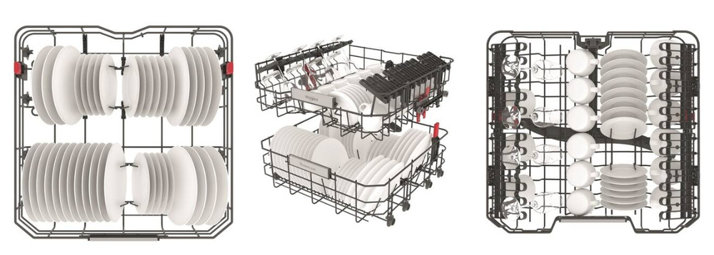 Umývačka riadu Whirlpool W6I D741A S Umývačka riadu 60 Whirlpool W6I D741A S, vstavaná, modulárne koše Flexi Space