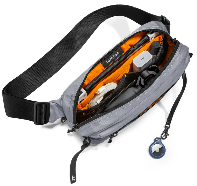 Taška cez rameno tomtoc Aviator - T33 Chest Bag L - šedá