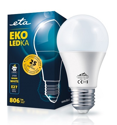 LED žiarovka ETA EKO LEDka klasik 8,5 W, E27, teplá biela