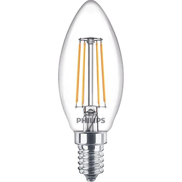 LED žiarovka Philips sviečka, 4,3W, E14, teplá biela