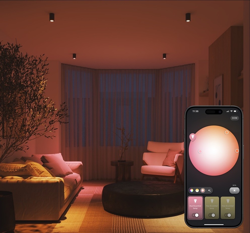 Štartovacia sada Philips Hue Essential Bluetooth, 8 W, E27, White and Color Ambiance (3 ks) + Bridge kit Štartovacia sada Philips Hue Essential Bluetooth, 8 W, E27, White and Color Ambiance (3 ks) + Bridge kit