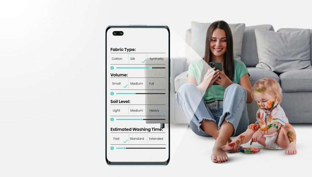 Práčka Hisense WF3I8043BBF čierna Ovládanie sušičky cez mobilnú aplikáciu