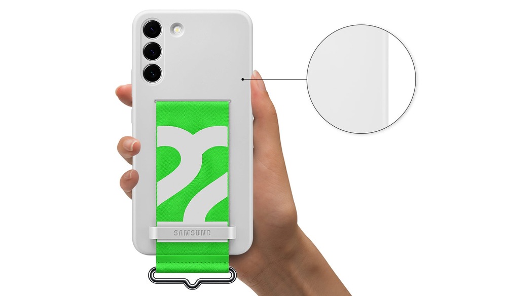 Kryt na mobil Samsung Silicone Cover s pútkom na Galaxy S22+ biely Kryt na mobil Samsung Silicone Cover s pútkom na Galaxy S22+ biely