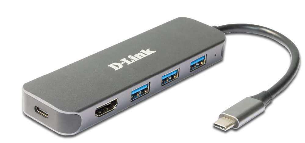 USB Hub D-Link 5v1 z USB-C na HDMI a funkciou Power Delivery sivý USB Hub D-Link 5v1 z USB-C na HDMI a funkciou Power Delivery sivý