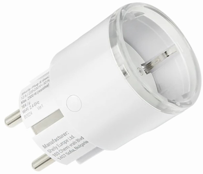 Inteligentná zásuvka Shelly Plug S Gen3, s meraním spotreby, Wi-Fi biela