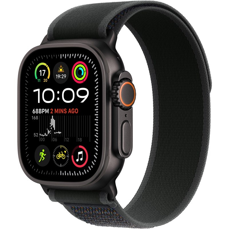 Inteligentné hodinky Apple Watch Ultra 2 GPS + Cellular 49mm čierny titán - čierny trailový ťah - M/L