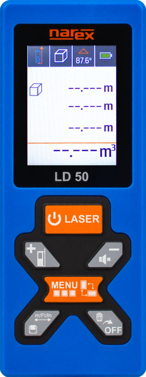 Laserový diaľkomer Narex LD 50″ width=