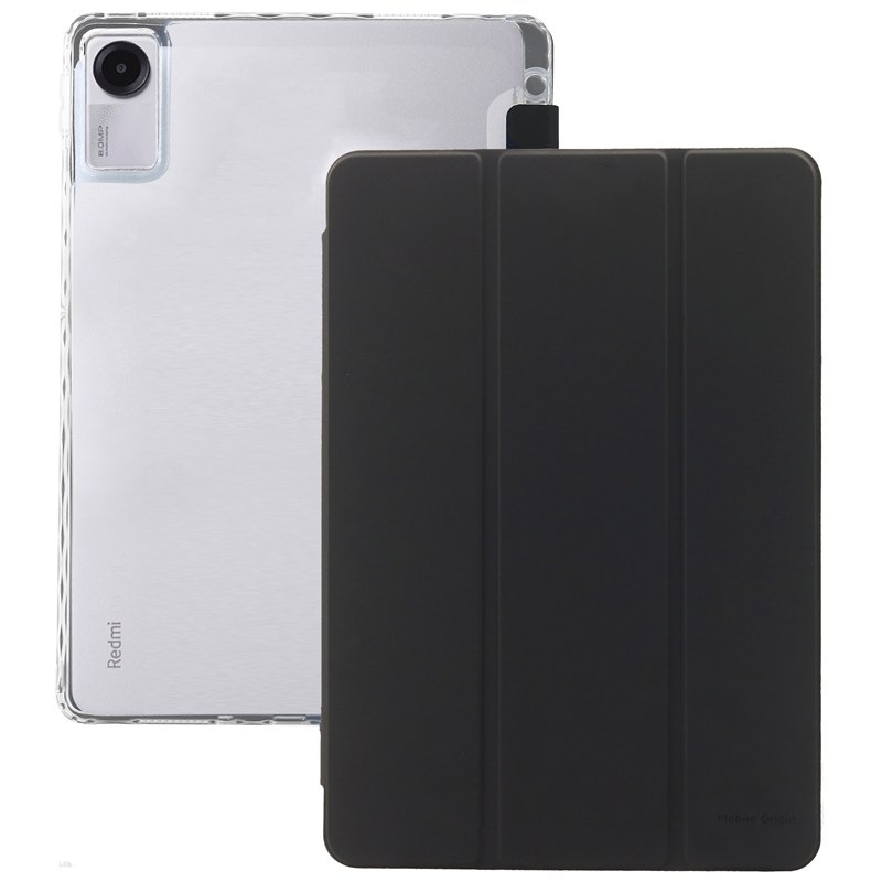 Puzdro na tablet flipové Mobile Origin Easy Tablet Case na Xiaomi Redmi Pad SE 11 - čierne/priehľadné