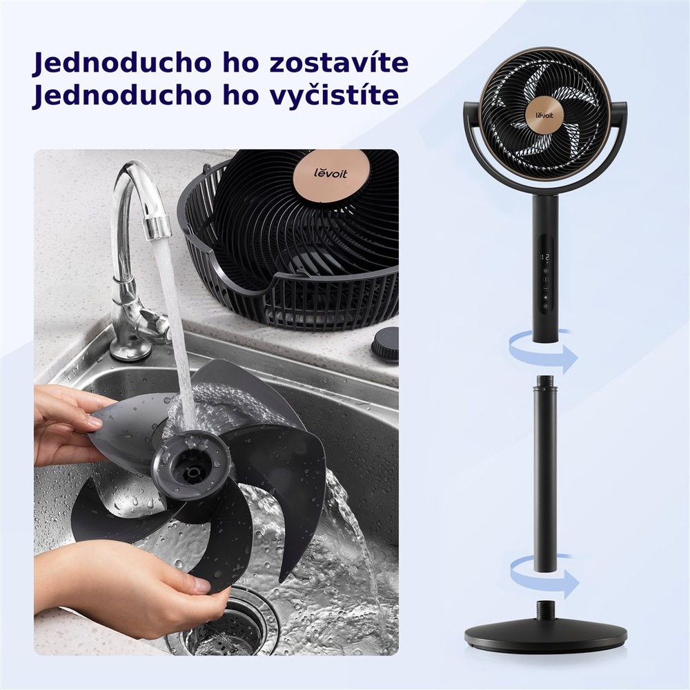 Ventilátor stojanový Levoit TempSense R432 DC Cyclone Fan čierny Ventilátor stojanový Levoit TempSense R432 DC Cyclone Fan