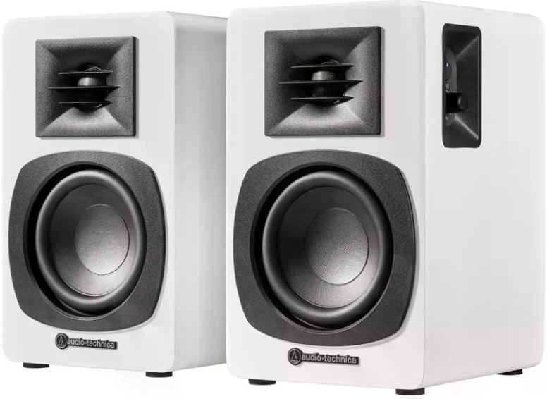 Aktívne regálové reproduktory Audio-Technica AT-SP3X 2.0 s výkonom 30 W v bielom prevedení