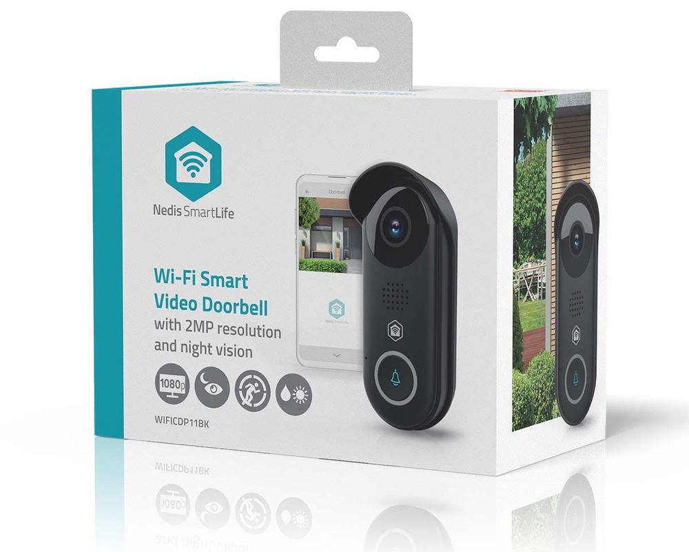 Videozvonček Nedis SmartLife WIFICDP11BK s možnosťou lokálneho ukladania dát na kartu