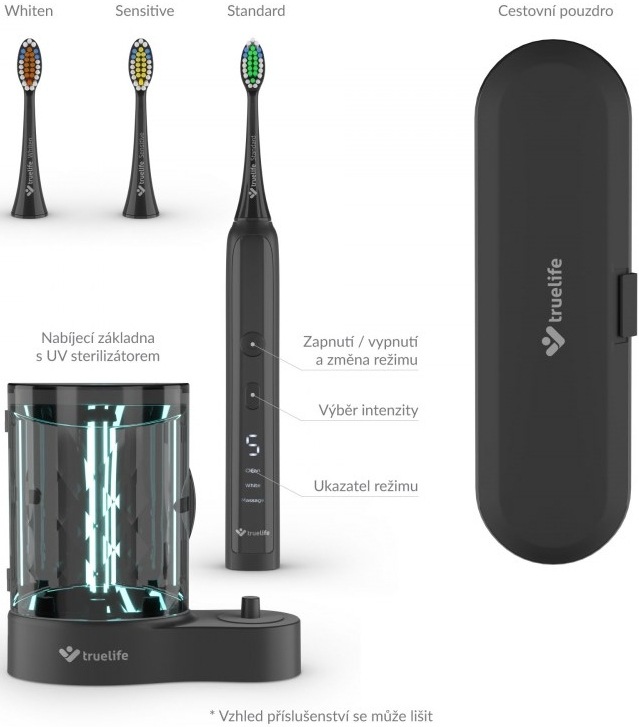 Zubná kefka TrueLife SonicBrush K150 UV čierna TrueLife SonicBrush K150 UV, černá