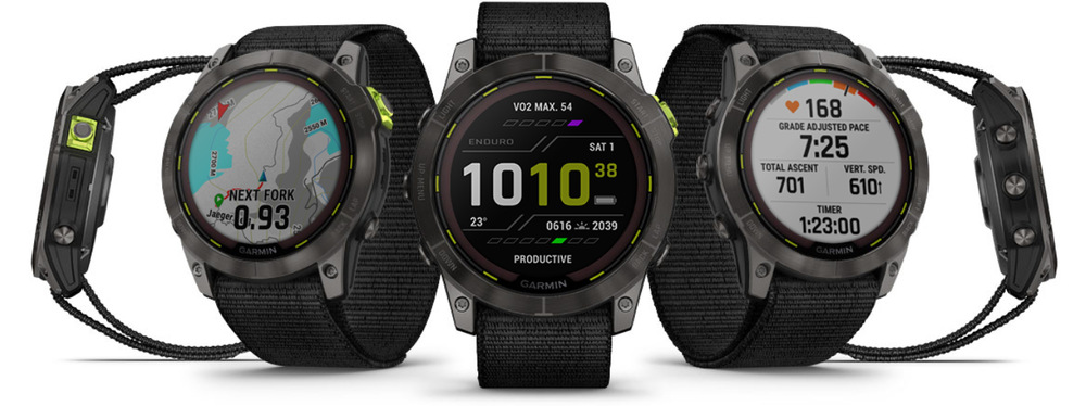 Inteligentné hodinky Garmin Enduro 2 PRO Sapphire Solar - Carbon Gray Titanium/ Black UltraFit Nylon Band