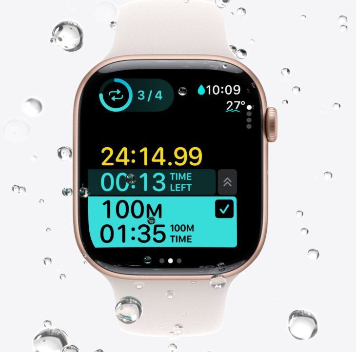 Inteligentné hodinky Apple Watch Series 11 GPS 42mm klavírne čierny hliník - čierny športový remienok - M/L