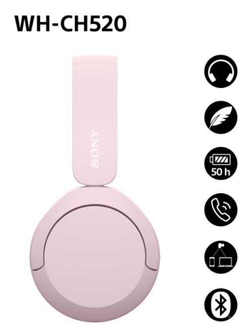 Slúchadlá Sony WH-CH520 ružová Slúchadlá Sony WH-CH520 - ružová