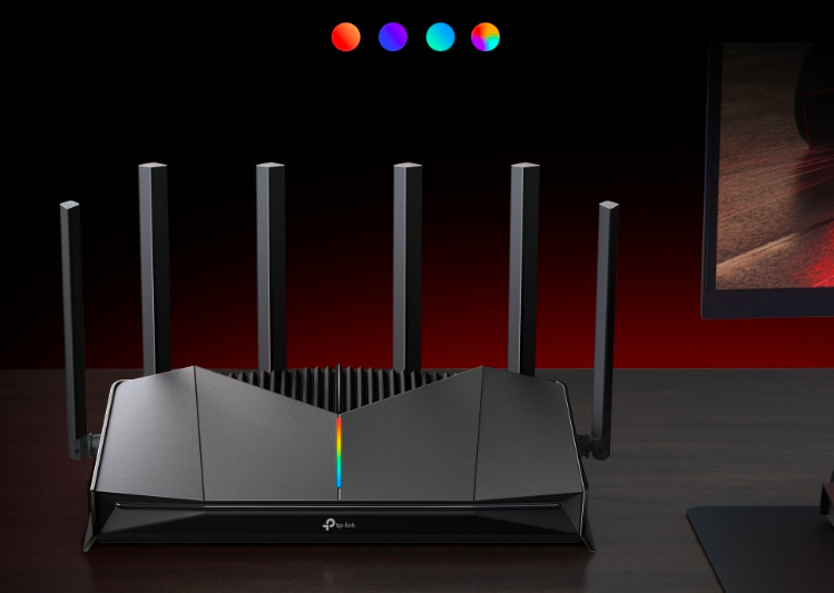 Router TP-Link Archer GE400 Gaming čierny RGB podsvietenie herného routera TP-Link Archer GE400 Gaming s možnosťou voľby farieb
