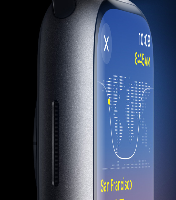 Inteligentné hodinky Apple Watch Series 9 GPS 45mm puzdro zo strieborného hliníka - búrkovo modrý športový remienok - M/L Inteligentné hodinky Apple Watch Series 9 GPS 45mm puzdro zo strieborného hliníka - búrkovo modrý športový remienok - M/L