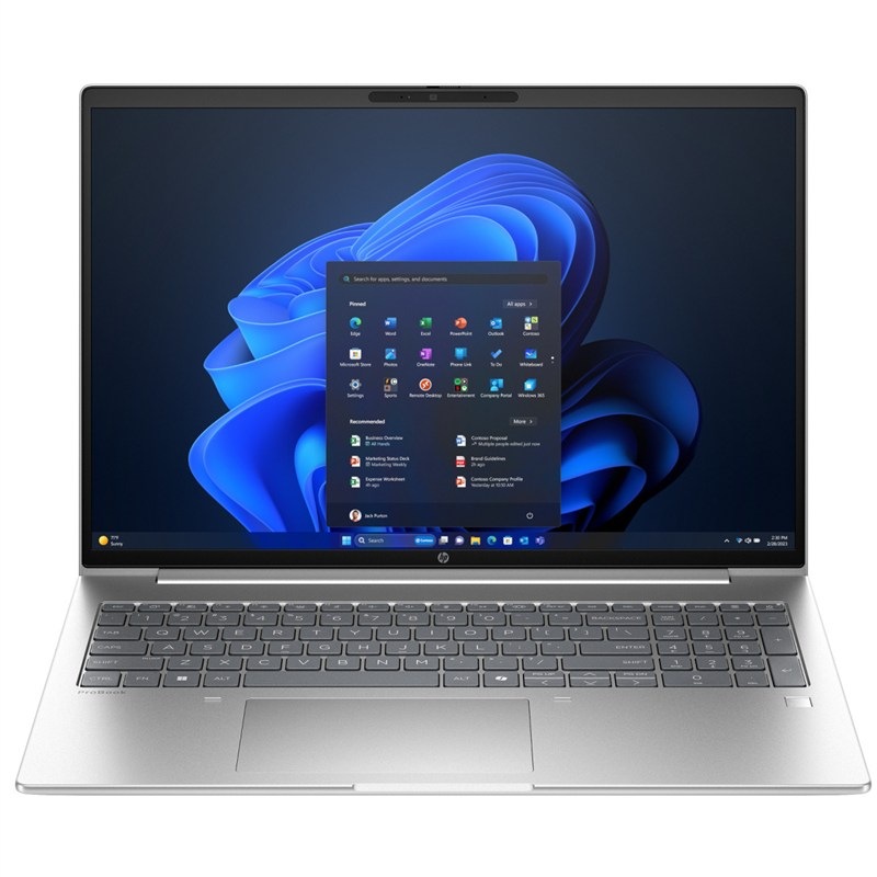 Notebook HP ProBook v striebornej farbe.