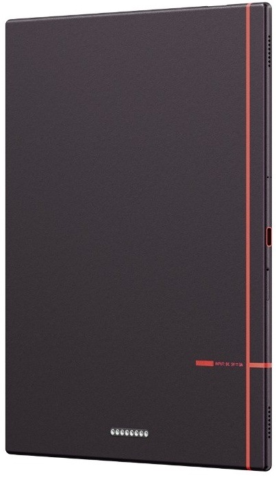 Čítačka kníh ONYX BOOX Note Air 6 C čierna Zadná strana ochranného puzdra e-čítačky Boox Note Air6 C s oranžovým prvkom.