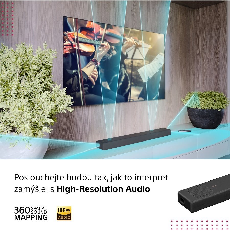 Soundbar Sony HT-A5000, zvuk s vysokým rozlišením