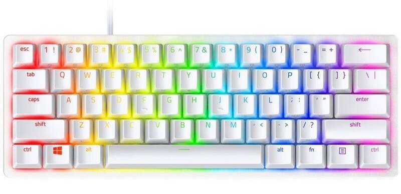 Klávesnica Razer Huntsman Mini - Mercury Ed. (Red Switch) - US Layout biela