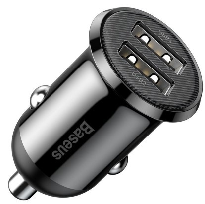 Adaptér do auta Baseus Grain Pro 2x USB, 4,8 A, 24 W čierny
