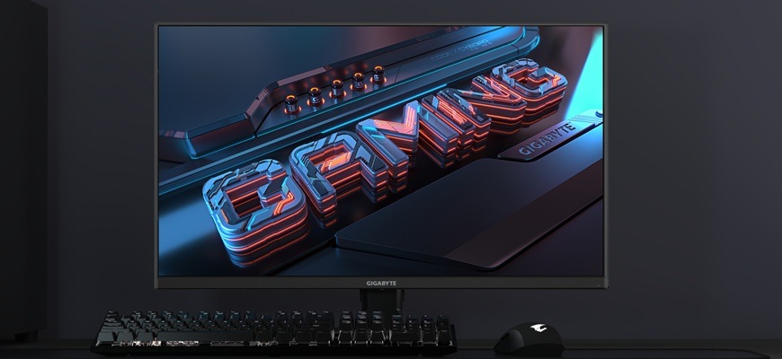 Herný monitor GIGABYTE GS27Q X čierny Detail obrázku monitora Gigabyte GS270Q X 27" s príslušenstvom.