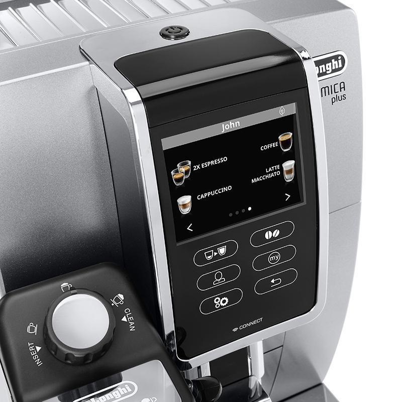Espresso De'Longhi Dinamica plus ECAM 370.95 S strieborné Espresso De'Longhi Dinamica plus ECAM 370.95 S strieborné