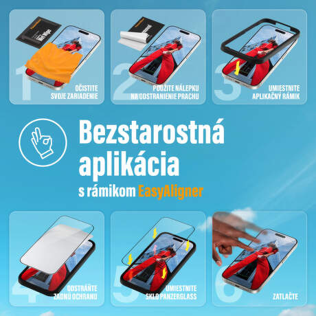 Tvrdené sklo PanzerGlass Privacy na Apple iPhone 16e/14/13/13 Pro s inštalačným rámčekom
