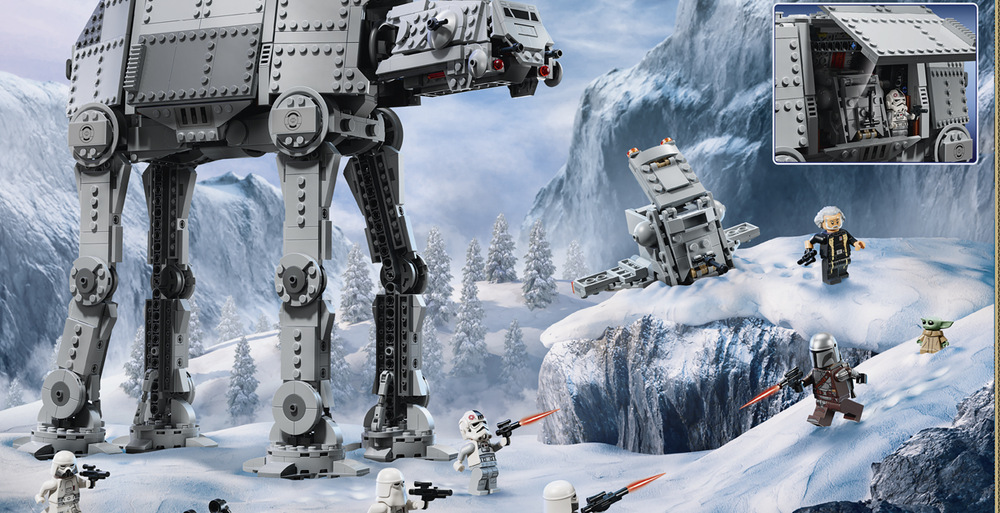 Stavebnica LEGO® Star Wars™ 75454 AT-AT™ Imperiálneho pozostatku s INT-4 Nákladový priestor ukrýva modul INT-4, zatiaľ čo zadnú časť sprístupní spídrovú motorku pre rýchle úniky.