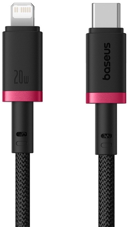 Kábel Baseus Dura USB-C/Lightning, 20W, 2m - čierny/červený