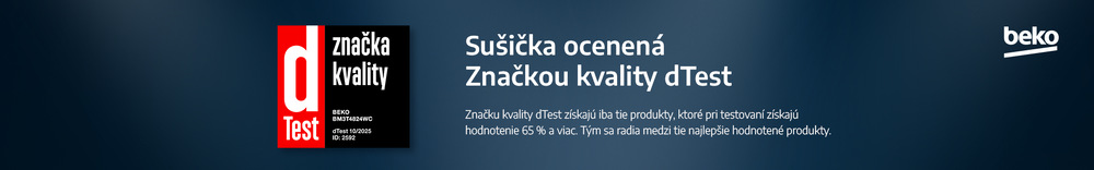 Sušička bielizne Beko BM3T4824WC biela Banner značka kvality dTest sušička Beko