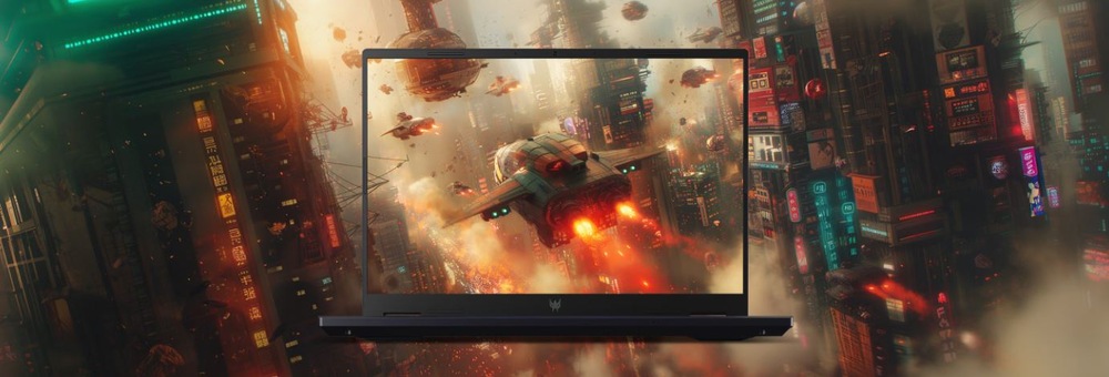 Notebook Acer Predator Helios Neo 14 AI (PHN14-71-90FS) čierny Notebook Acer Predator Helios Neo 14 AI v detaile s displejom