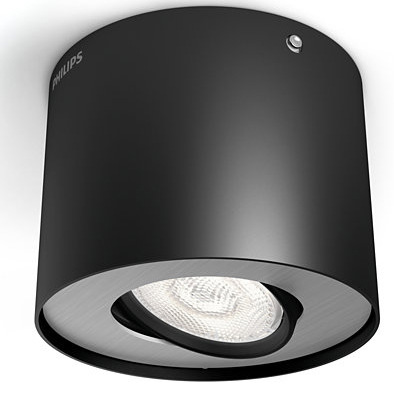 Bodové svietidlo Philips Phase Single, LED čierne