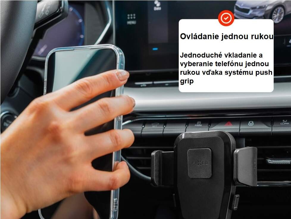 Držiak na mobil FIXED Iconiq Lock s úchytom do ventilačnej mriežky čierny