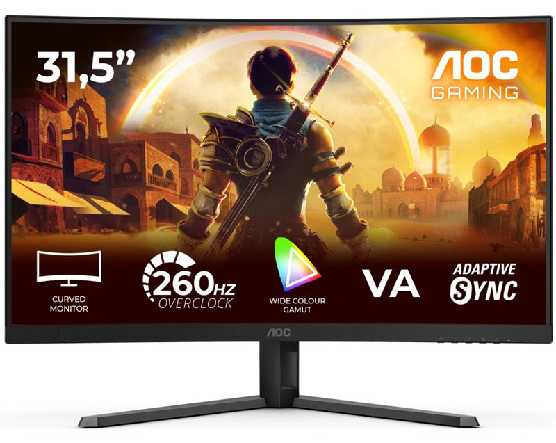 Herný monitor AOC C32G42ZE v čiernej farbe.