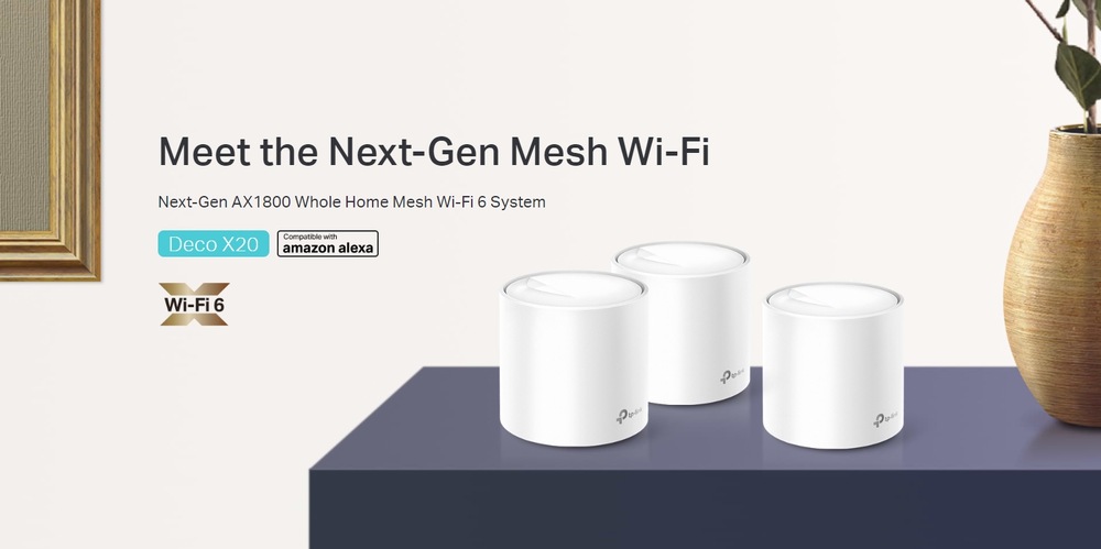 Kompletný Wi-Fi systém TP-Link Deco X20 (2 ks) biely Komplexní Wi-Fi systém TP-Link Deco X20 (2-pack)