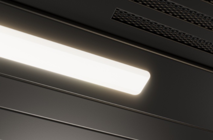 Odsávač pár AEG série 7000 GV77D61SB čierny Vertikálny komínový odsávač pár AEG GV77D61SB Hob2Hood LED osvetlenie