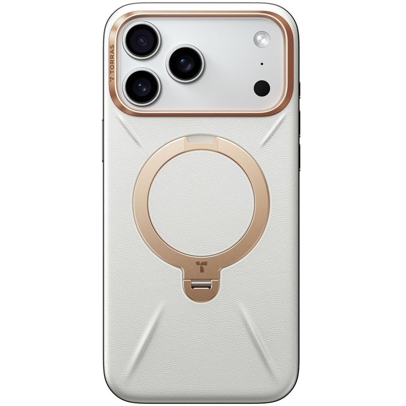 Kryt na mobilný telefón Torras Ostand Q3 VegSkin na Apple iPhone 17 Pro, v šedom prevedení.